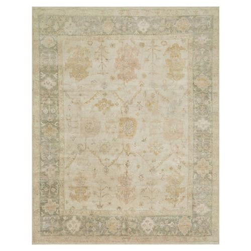 Forrest French Country Antique Ivory Moss Wool Patterned Rug - Sample | Kathy Kuo Home