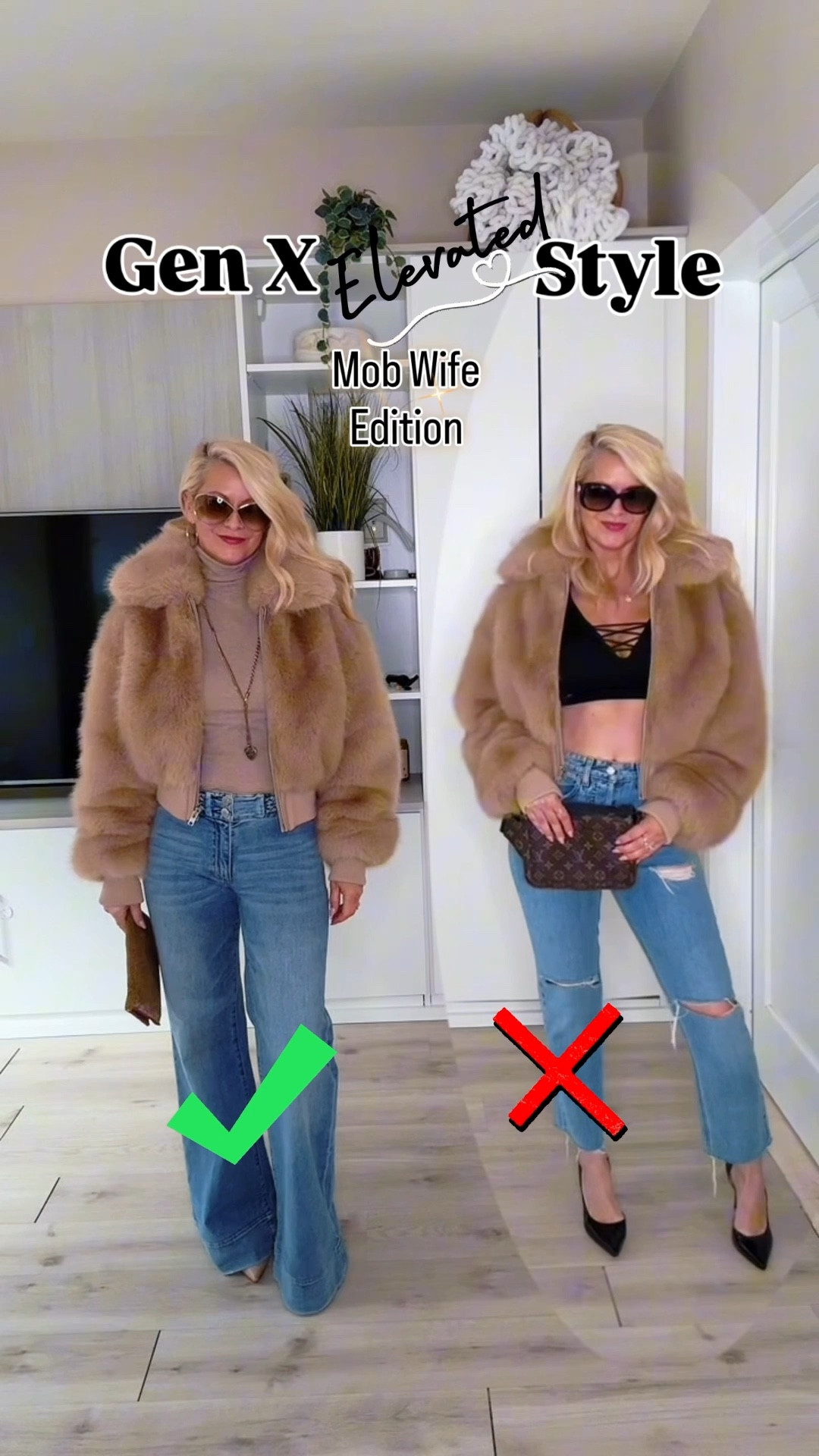 Gen X Style Fix: Mob Wife Edition Edition Casual doesn’t have to look casual. ✨ There is a huge difference between just wearing an outfit and STYLING an outfit. 

Comment CASUAL for more elevated casual outfit formulas you can actually wear IRL! 💖

Here’s how I elevated a trendy mob wife outfit in seconds:

➡️ Switch the skinny ripped jeans for wide leg jeans

➡️ Switch the crop top for a sophisticated cashmere turtleneck 

➡️ Switch the black stilettos for a more neutral heel that matches the fabulous faux fur cropped jacket 

These simple swaps will elevate your next outfit! Save this one for later! 

Comment CASUAL for more elevated casual outfit formulas you can actually wear IRL! 💖



#genxstyle #ElevatedCasual #over50style #mobwife  #OutfitFormula 



#LTKgrwm #LTKOver40 #LTKootd