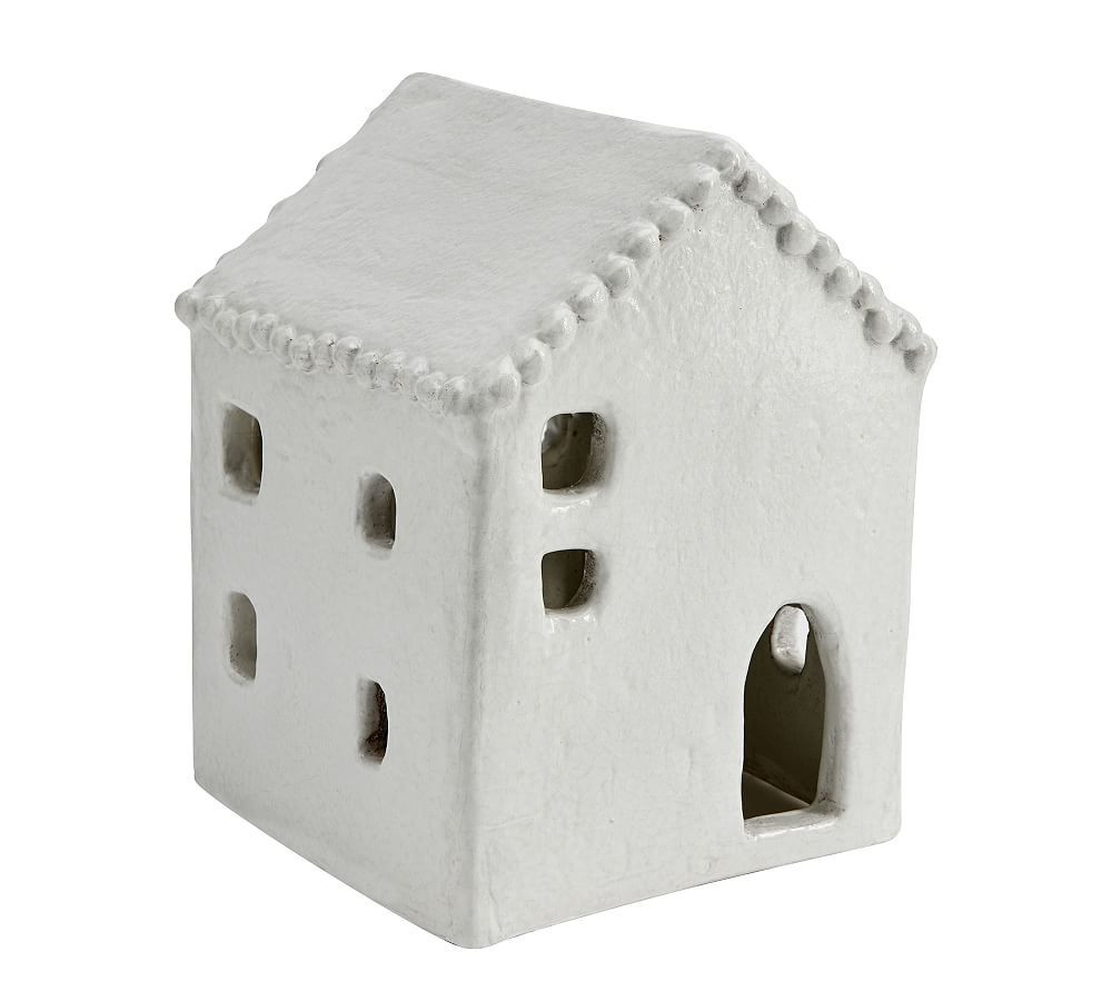Handmade Ceramic Christmas Village House, Large 7"" x 8.9 | Pottery Barn (US)