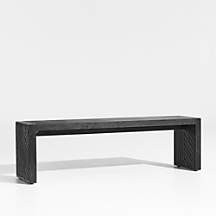 Dunewood 61" Charcoal Wood Dining Bench + Reviews | Crate & Barrel | Crate & Barrel