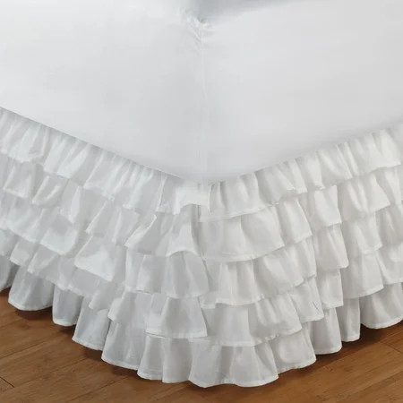 Multi-Ruffle White Bed Skirt 15 Twin | Walmart (US)