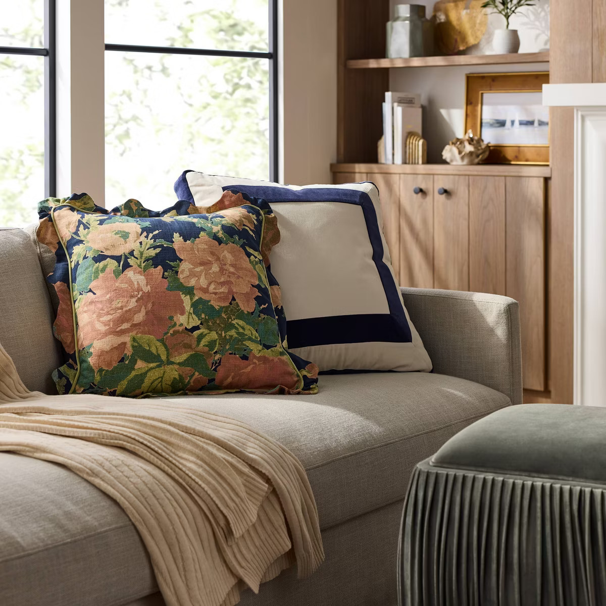 22" Velvet Border Pillow - Threshold™ designed with Studio McGee | Target