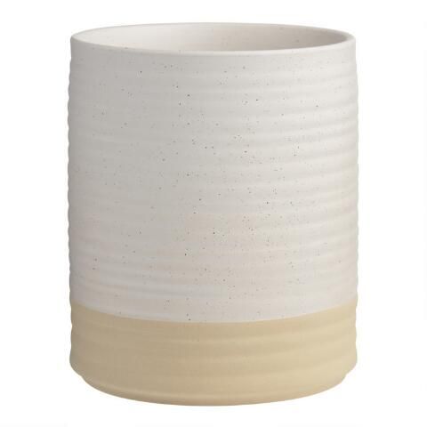 Tipton Ivory Speckled Ceramic Utensil Holder | World Market