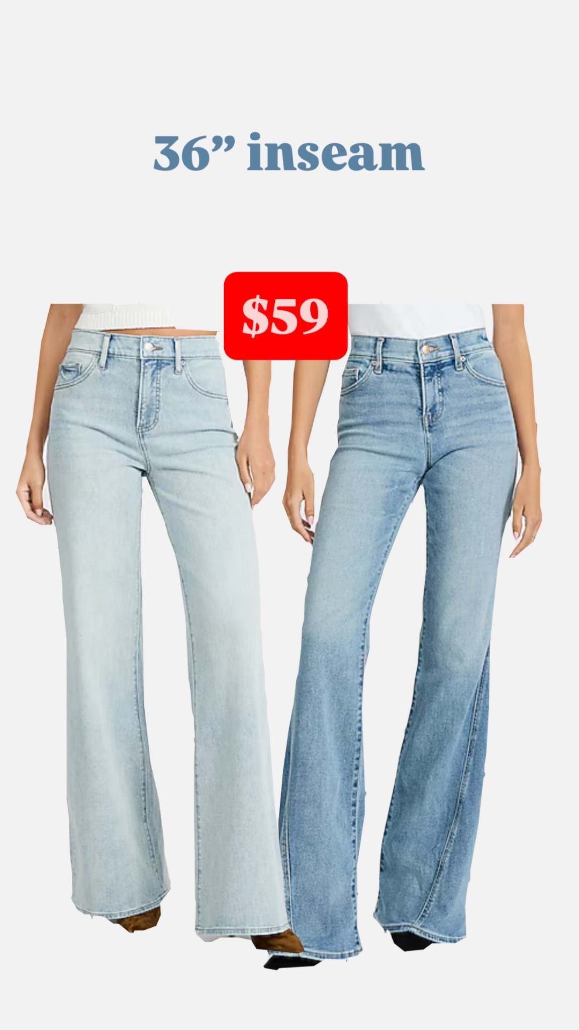 36” - 35.5” inseam denim on major sale! Flare jeans 

#LTKSaleAlert #LTKTall #LTKSeasonal