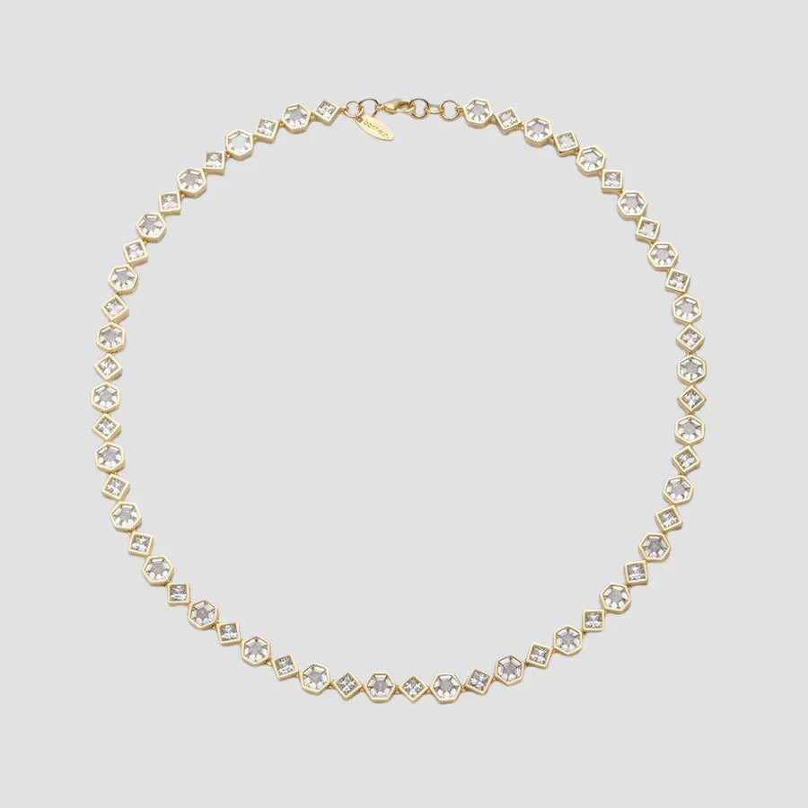 Milou Bezel Set Tennis Necklace | BONHEUR JEWELRY