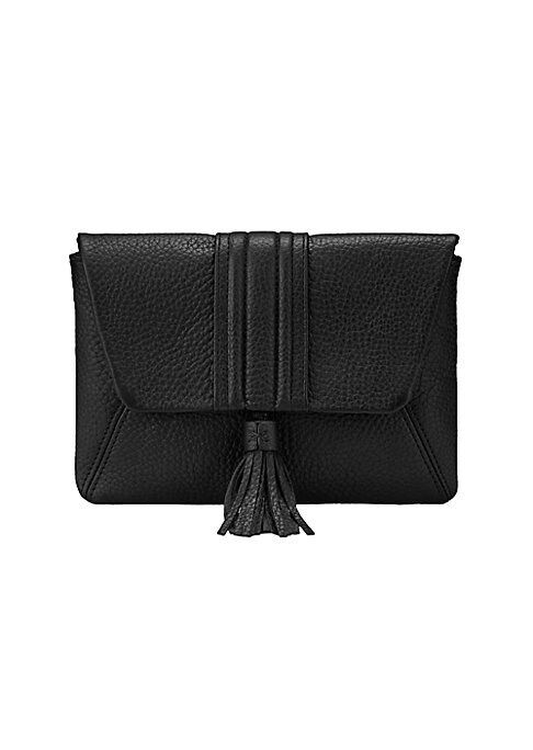 Gigi New York Women's Ava Pebbled Leather Clutch - Black | Saks Fifth Avenue