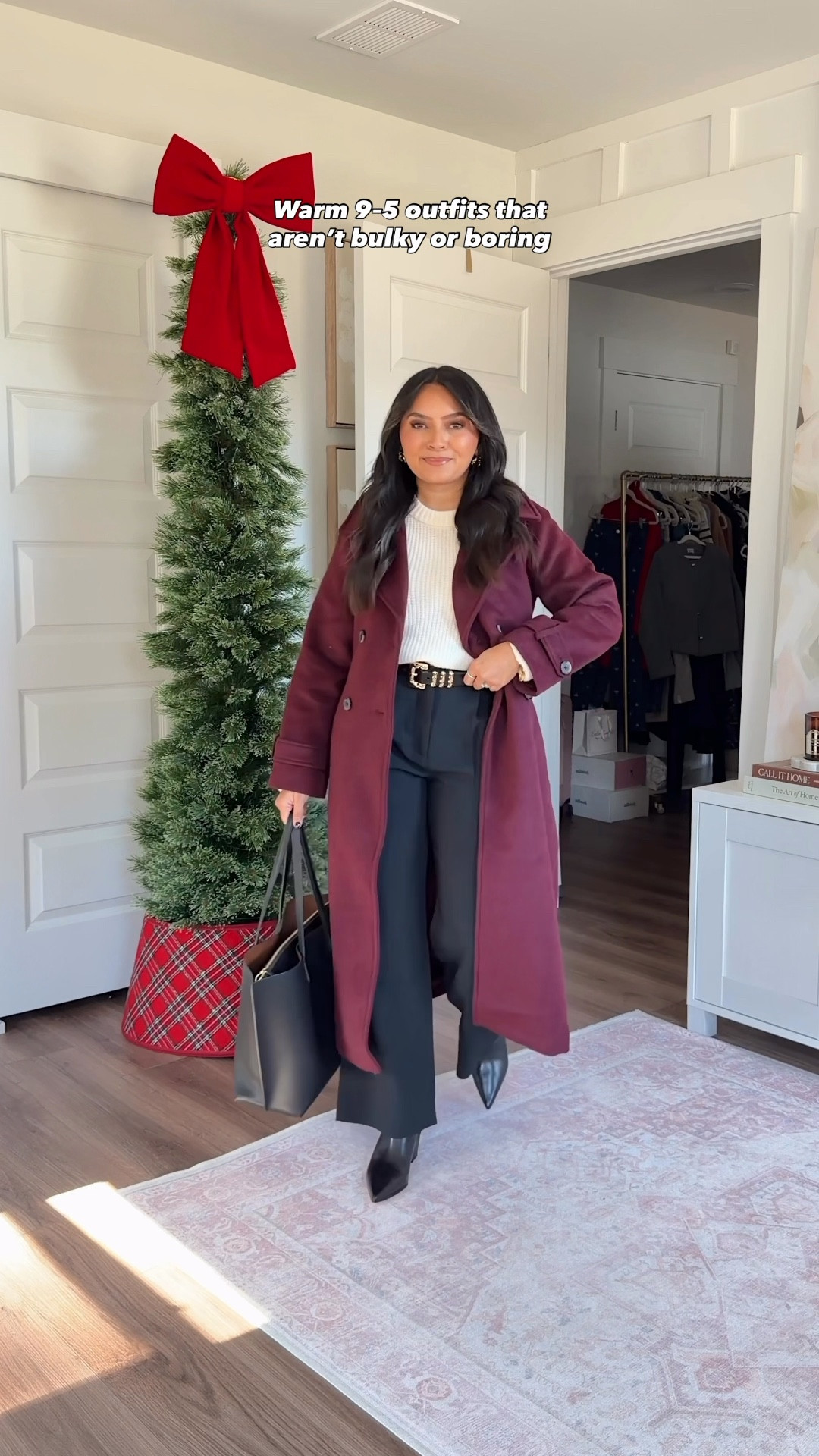 Cold Weather Winter Workwear Office Outfits
For reference: I’m 5’0, 32b bra size, and 2/26 in bottoms, pear shaped. 
*Everything I share is unaltered! TTS means true to size. Between size 5-6.6 in shoes

Red wine burgundy wool trench coat size xs petite TTS
Ivory sweater size xs TTS
Black wide leg pants size 26 short TTS
Black leather boots size 5.5 TTS

Grey boucle lady jacket size xs TTS
Heathered gray cable knit sweaters size xxs TTS
Black pleated skirt size small TTS
Black boots size 5.5 TTS

Dark coffee brown coat size xs petite TTS
Sand ivory crew cardigan size xs TTS
Dark coffee brown bootcut pant size 26 short TTS
Dark brown leather boots size 5.5 TTS

Black coat size xs petite TTS
Black cotton sweater size xs TTS
Grey pants - sold out at Ann Taylor, similar linked
Black leather boots size 5.5 TTS

Brown houndstooth jacket size xs TTS
Brown sweater size xs TTS
Dark rinse mid rise bootcut jeans size 26 short TTS
Black leather boots size 5.5 TTS




chilly weather work outfits
9 to 5 workwear winter
winter office outfits
cold weather work outfits
fall winter workwear
warm office outfits
petite winter workwear
petite office outfits
business casual winter outfits
workwear layering ideas
office outfits for cold weather
winter work outfit ideas
cozy workwear outfits
professional winter outfits
petite chilly weather outfits
petite friendly pieces
Rachel Miranda Blog
Honeysweetpetite


#LTKSaleAlert #LTKWorkwear #LTKPetite