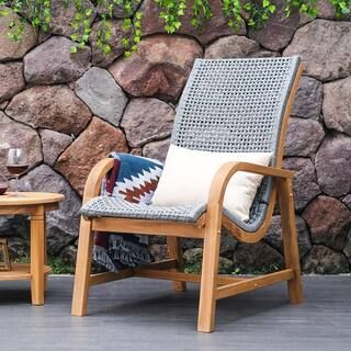 Cambridge Casual Auburn Unfinished Wood Solid Teak Outdoor Lounge Chair - Free Lumbar Pillow 1214... | The Home Depot