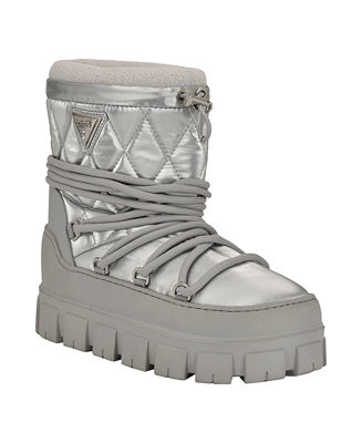 GUESS Women's Unique Round Toe Lug Sole Cold Weather Puffy Winter Booties - Macy's | Macy's