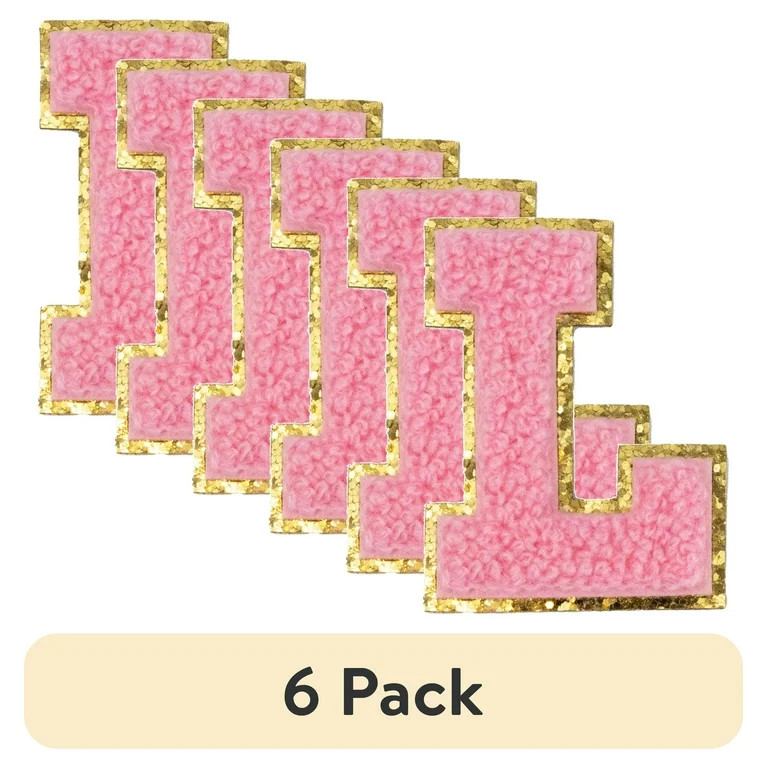 (6 pack) Hello Hobby Chenille L Pink Patch | Walmart (US)