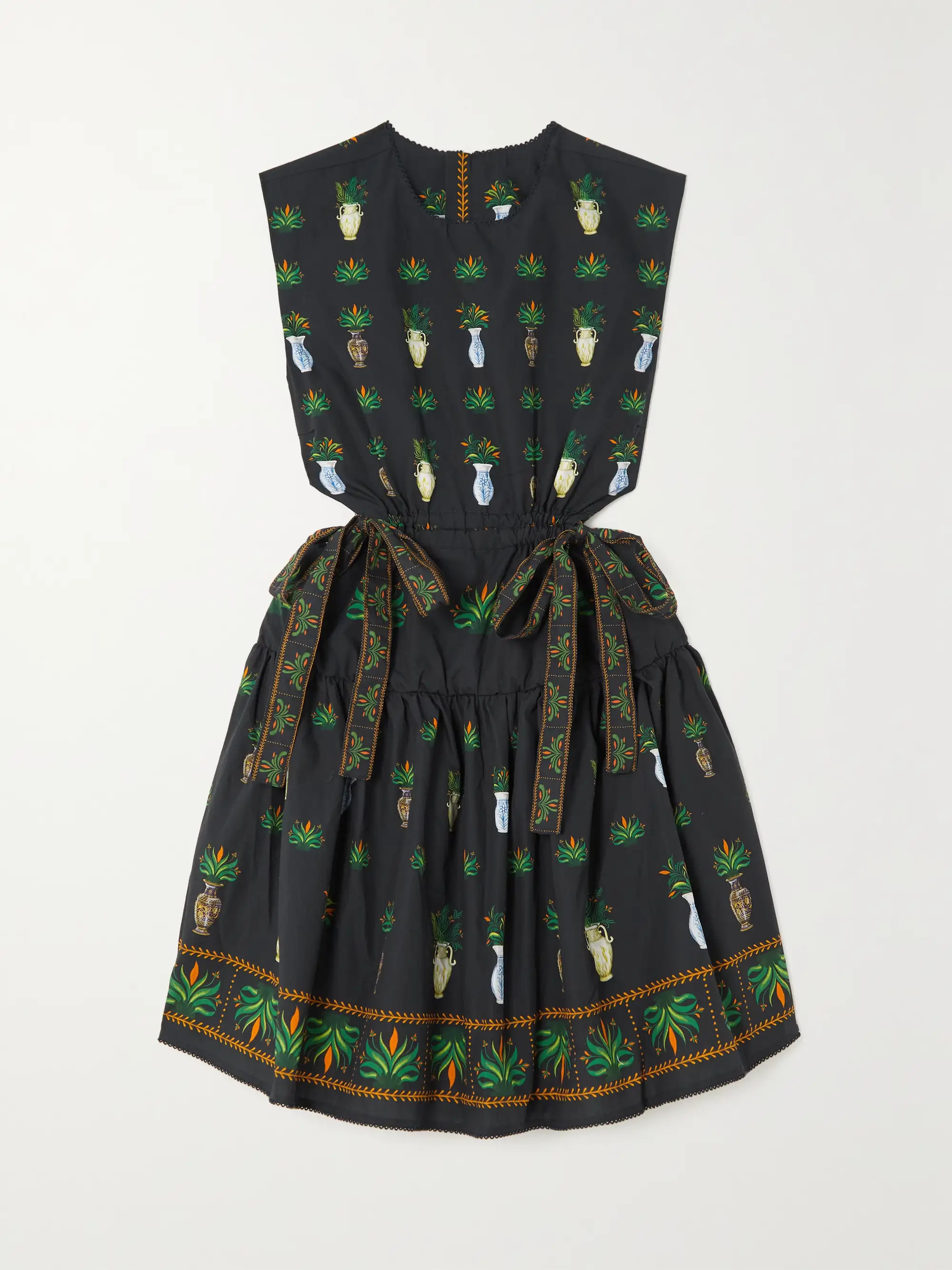 + NET SUSTAIN Sucré Anfora open-back printed cotton-poplin mini dress | NET-A-PORTER (US)