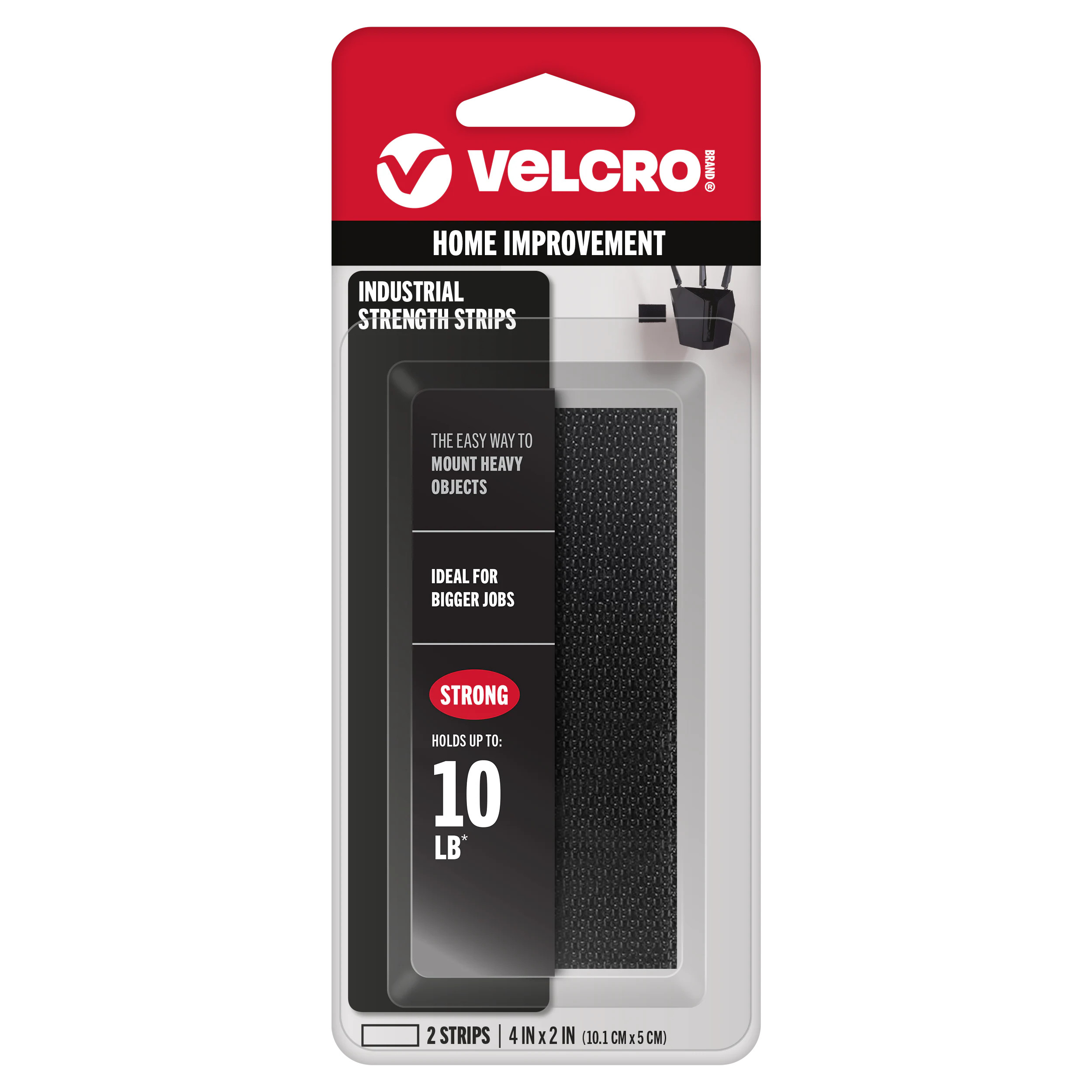 VELCRO Brand 4.0 Inch Black Hooks Industrial Strength 4in x 2in Strips Heavy Duty Hook loop fastener 2 -Pack | 90199 | Lowe's