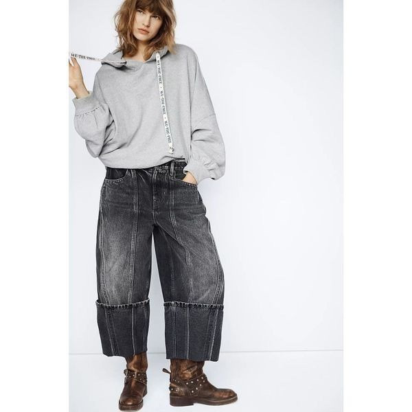 Free People Olsen Cuffed Crop Barrel Jeans Size 27 | eBay US