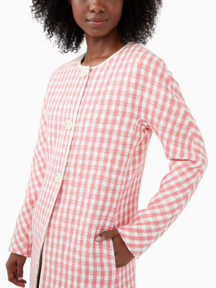 Gingham Tweed Coat | Kate Spade Outlet