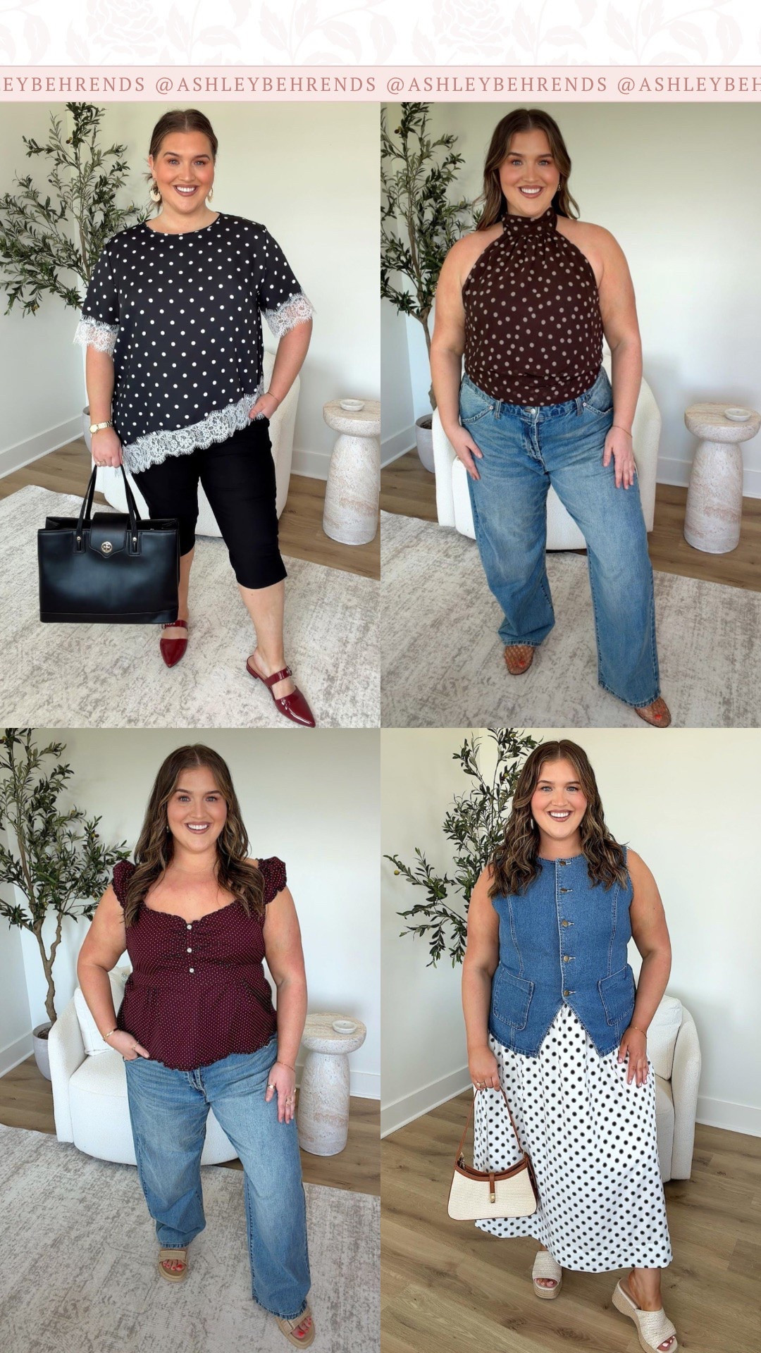 Polka dots are trending, and I’m loving this trend. From the cutest date night tops, to skirts that work in the office and out to dinner. These are all plus size approved, and so on trend. The best part is that these are all super affordable as well. The lace trim on this short sleeve top is such a fun detail. 
Polka dot outfit inspiration, plus size fall outfits

#LTKPlusSize #LTKSeasonal