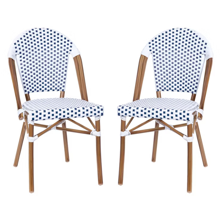 Emma and Oliver Indoor/Outdoor Stacking French Bistro Chairs with Aluminum Frame | Target