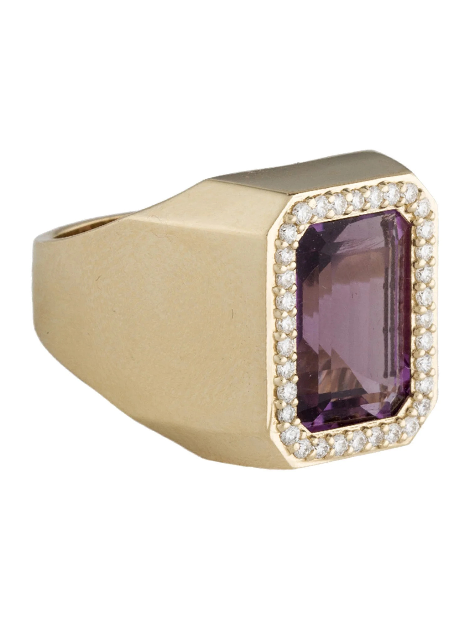 14K Amethyst & Diamond Cocktail Ring | The RealReal