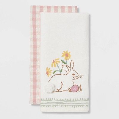 2pk Cotton Bunny Kitchen Towels - Threshold&#8482; | Target