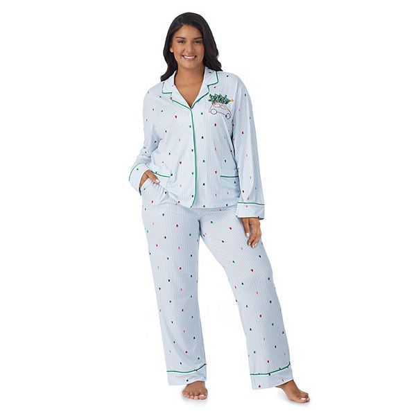 Plus Size Beauty Sleep Social Cozy Notch Collar Pajama Top and Pajama Pant Sleep Set | Kohl's