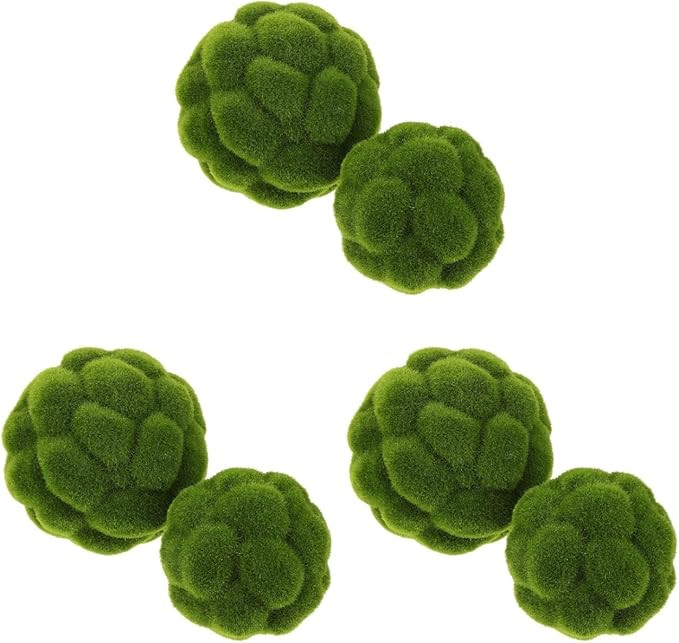 DOITOOL Green Moss Balls: 6Pcs Green Balls Decorative for Bowl - Simulated Moss Ball Spheres Deco... | Amazon (US)