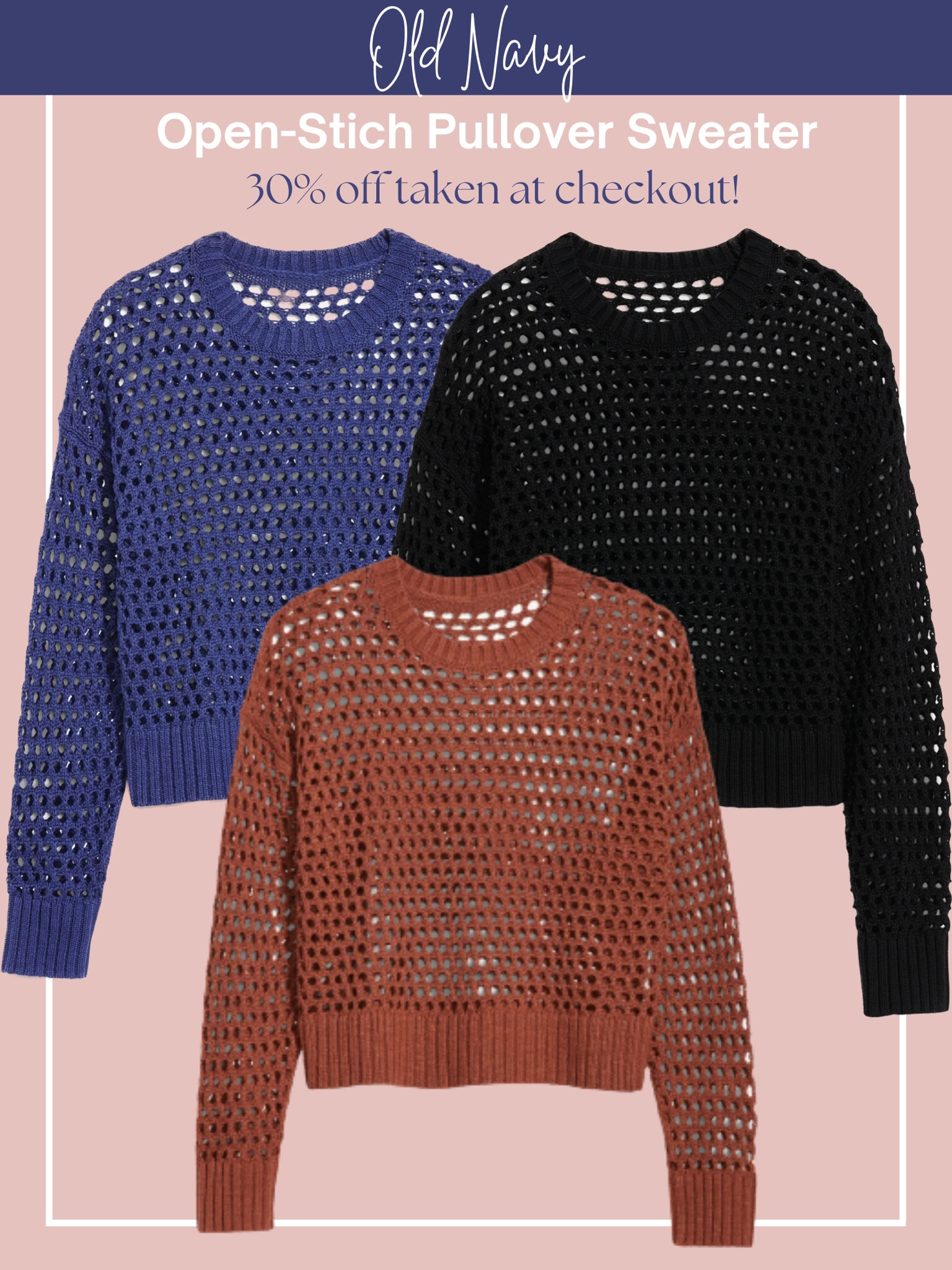 Open-Stitch Pullover Sweater for Women from Old Navy now in fall colors. On sale for $35. 




Fall sweaters/ fall outfits/ old navy finds/ old navy sweaters

#LTKSeasonal #LTKsalealert #LTKunder50