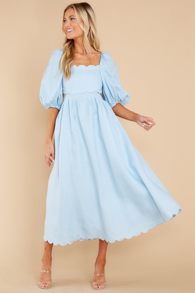 Endless Romance Light Blue Midi Dress | Red Dress 