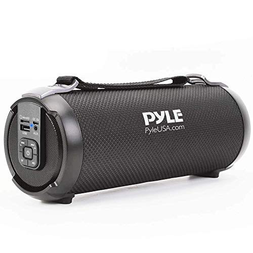 Pyle Wireless Portable Bluetooth Boombox Speaker – Rechargeable Music Barrel with AUX Input, USB/SD/MP3 Playback, FM Radio, 2.5" Tweeter – Loud Stereo Sound for Travel, Parties, Outdoors (PBMSPG3BK) | Amazon (US)