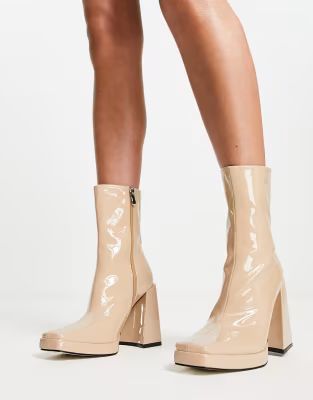 RAID Silonna platform heel boots in camel | ASOS (Global)