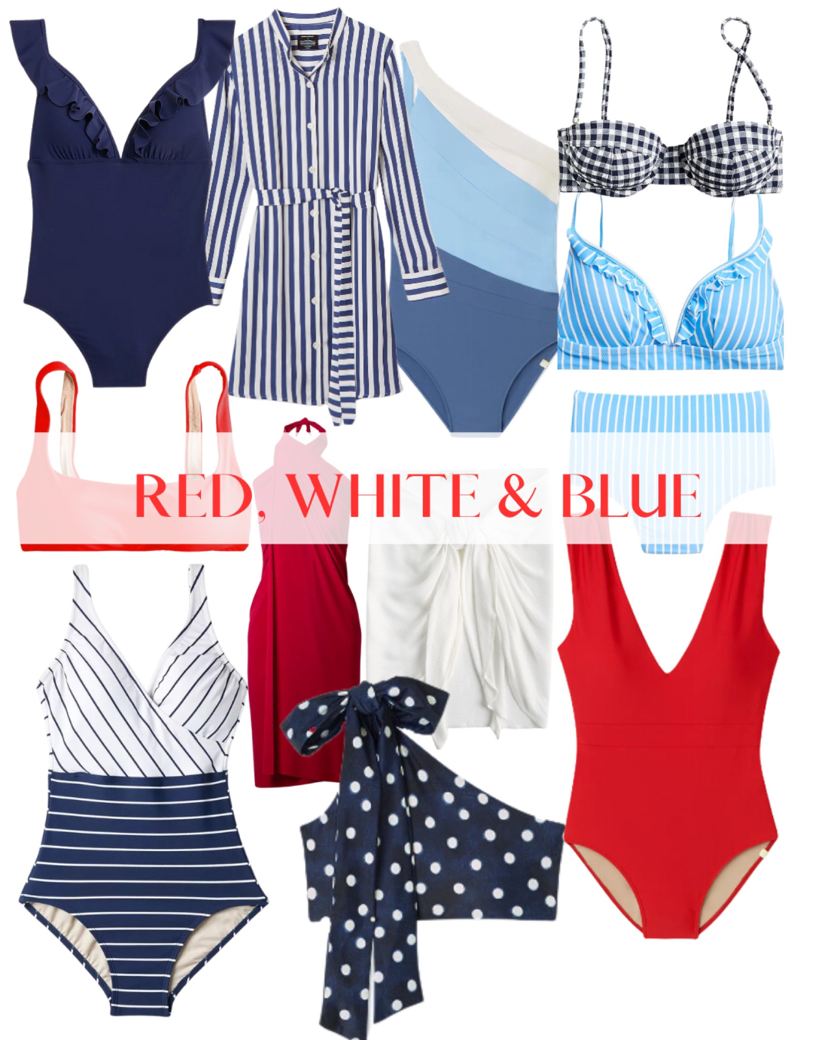 Red, White & Blue: Swimsuits & Cover- Ups! 


#memorialday #summeroutfits #fourthofjuly #swim #bikini #gingham #redwhiteandblue #memorialweekend #swimsale #target #targetswim #jcrew #preppystyle #coastalstyle #beachoutfit #stripedbikini #onepieceswimsuit #longtorsoswimsuit #highwaistedbikinj #targetfind #navybikini #sarong #blueandwhite

#LTKswim #LTKFind #LTKfit