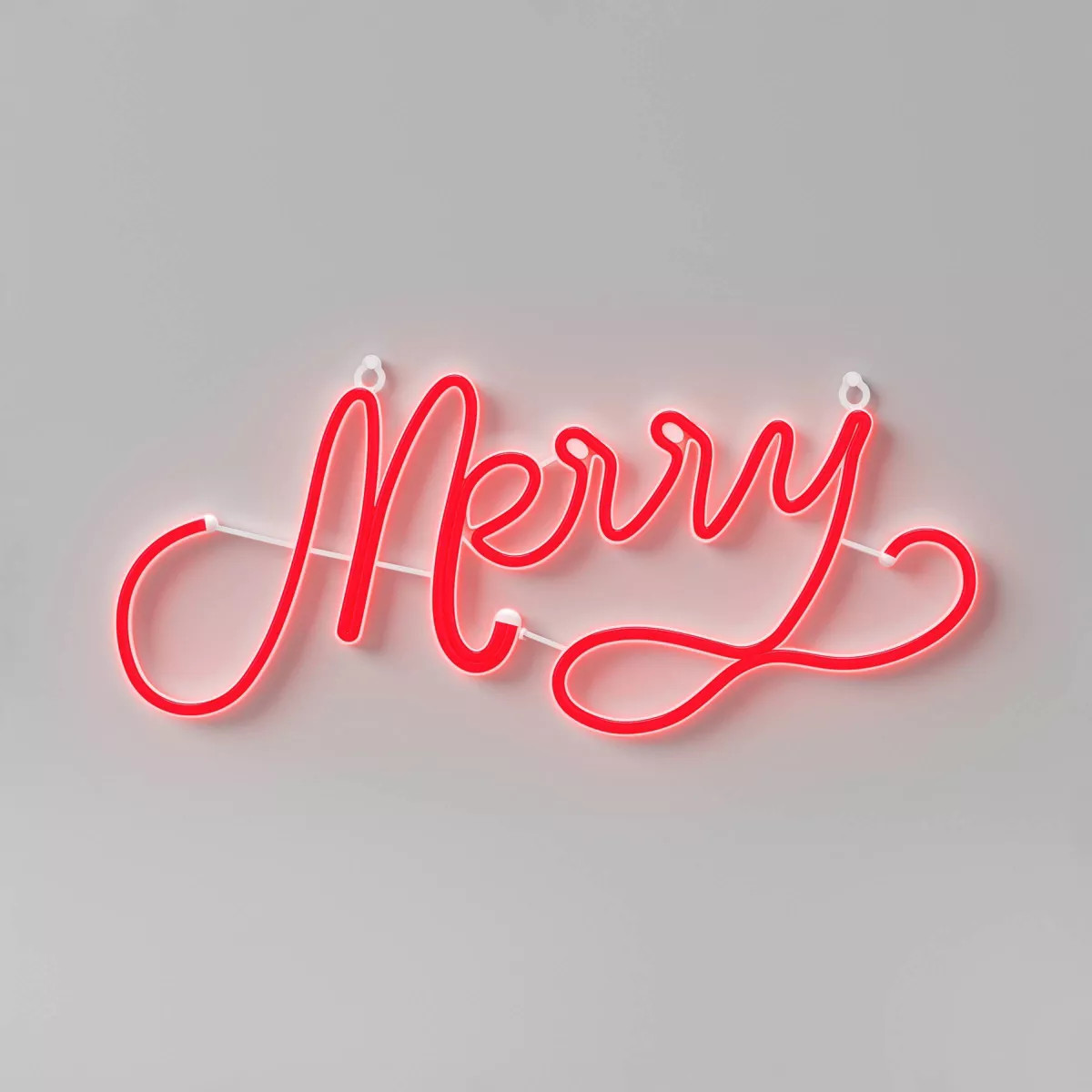 10" Neon Style 'Merry' Christmas Novelty Silhouette Light Red - Wondershop™ | Target