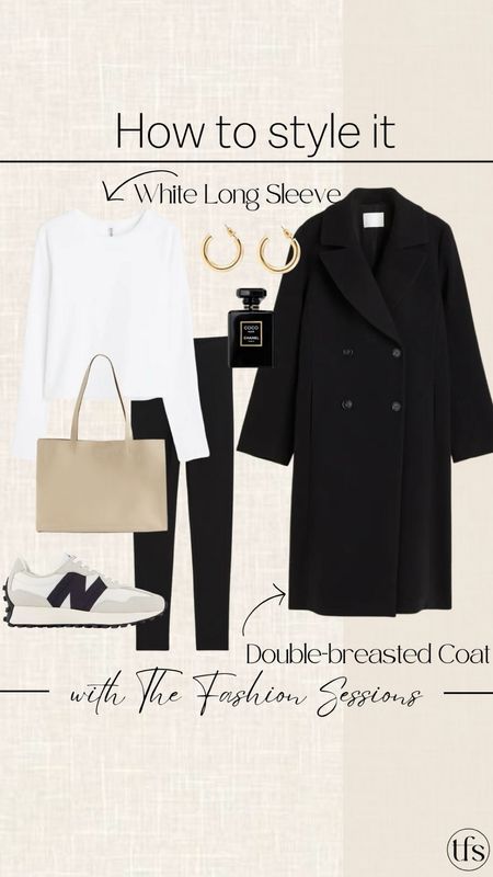Fall Outfit | Winter Outfit | Double Breasted Coat | White Long Sleeve | New Balance | 

#LTKstyletip #LTKSeasonal