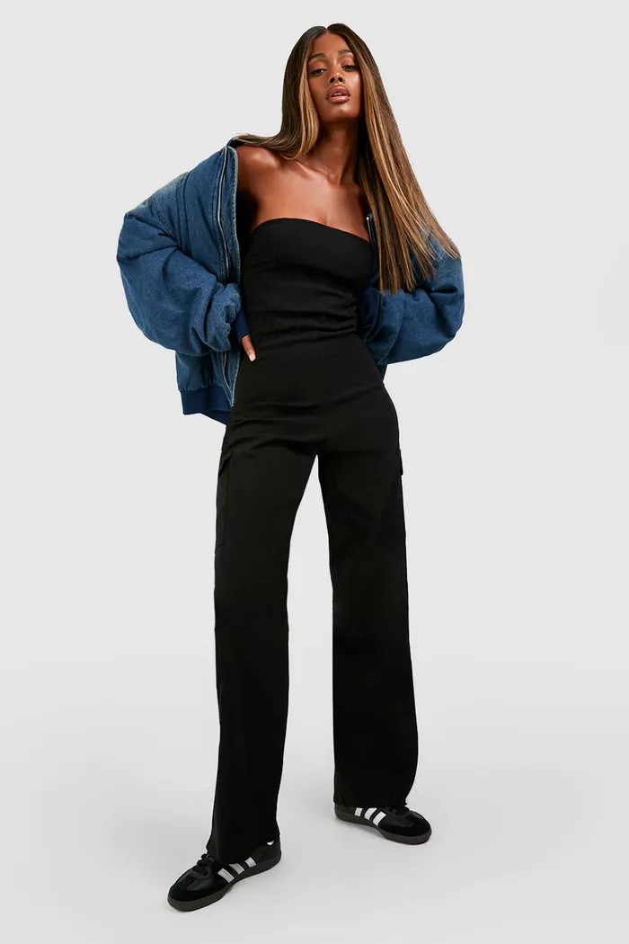 Bengaline Cargo Straight Leg Jumpsuit | boohoo (US & Canada)