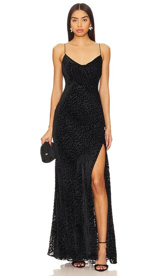 Ariel Asym Cowl Gown in Black | Revolve Clothing (Global)