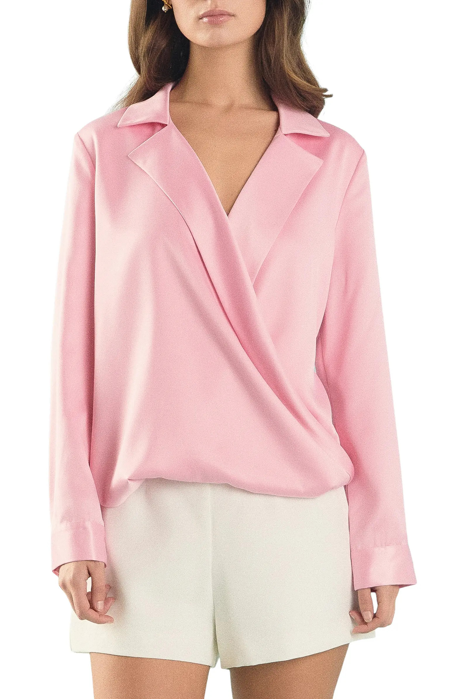 Satin Wrap Shirt | Nordstrom
