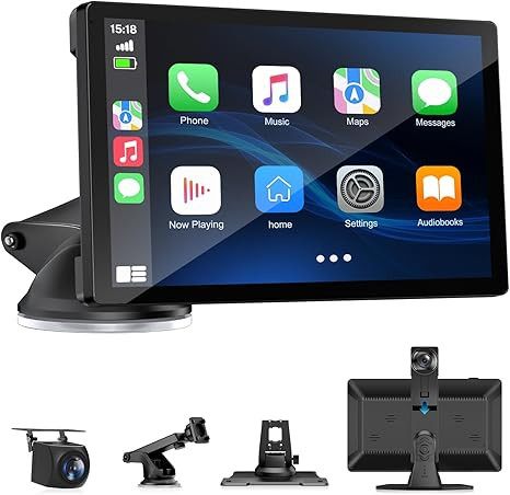Wireless Carplay Screen for Car with 4K Dash Cam, 9" Portable Carplay & Android Auto, Car Touchsc... | Amazon (US)
