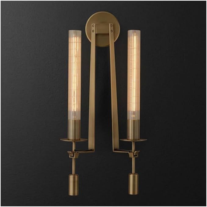 Farmhouse Black Modern Bathroom Vanity Lighting Fixtures - Long Linear Bar 2 Light - Vintage Indu... | Amazon (US)