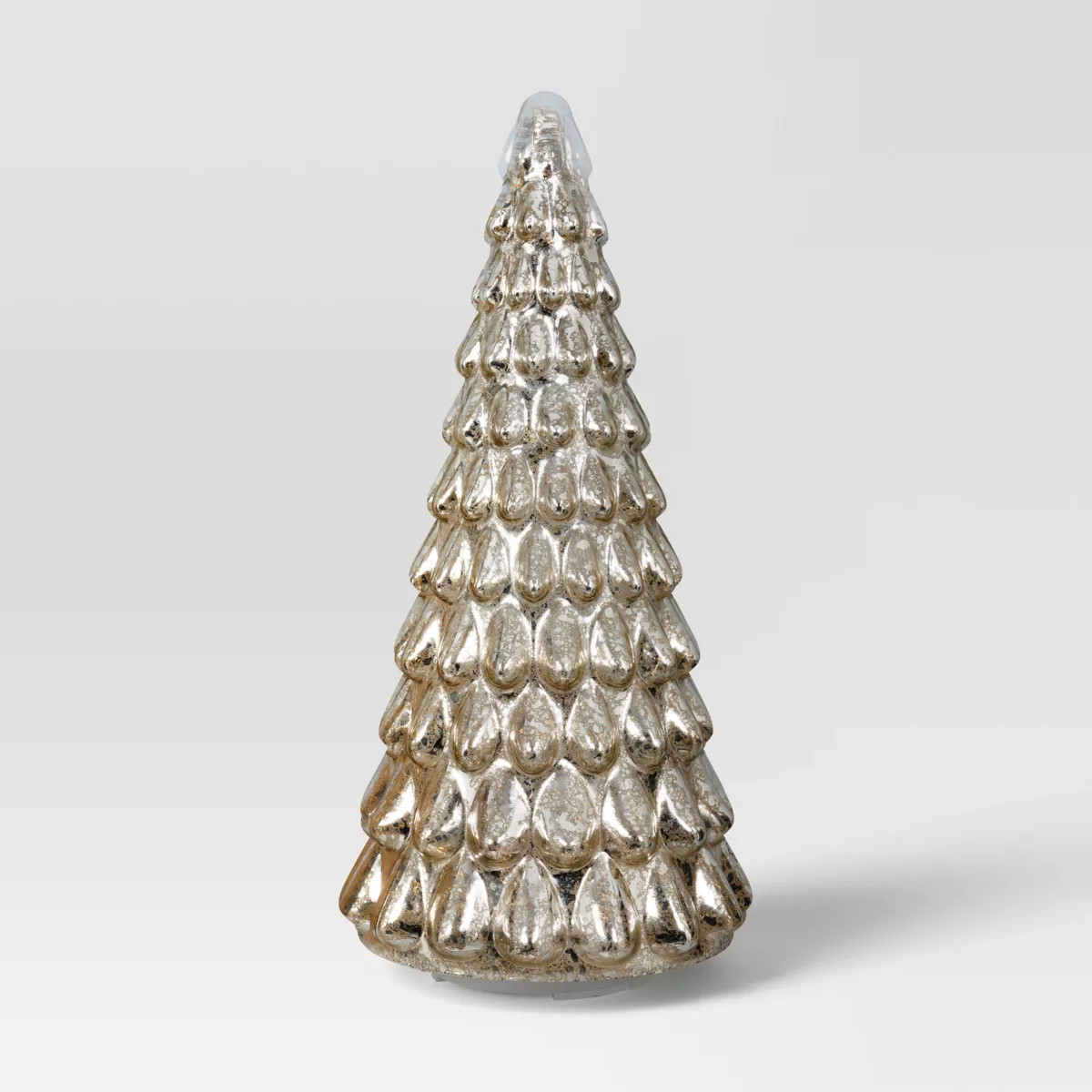 12" Christmas Mercury Lit Glass Tiered Classic Tree Decor Silver - Wondershop™ | Target