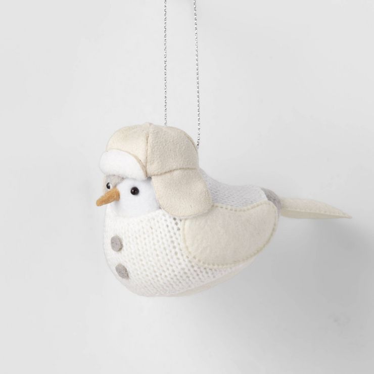 Fabric Bird with White Knit Sweater Christmas Tree Ornament - Wondershop™ | Target