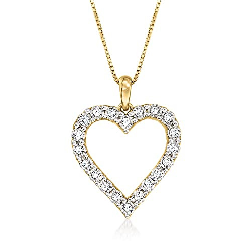 Ross-Simons 0.30 ct. t.w. Diamond Heart Pendant Necklace | Amazon (US)