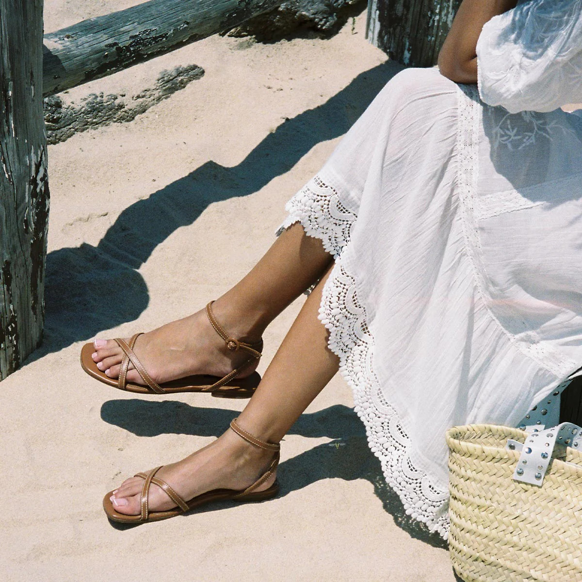 The Flat Sandal - Saddle Nappa | Margaux