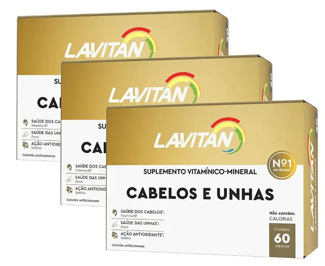KIT 3UNI LAVITAN CABELOS E UNHAS 60 CáPS - CIMED | DrogaRaia (BR)