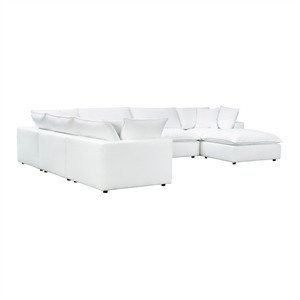 TOV Furniture Cali Pearl Modular Upholstered Large Chaise Sectional | Homesquare