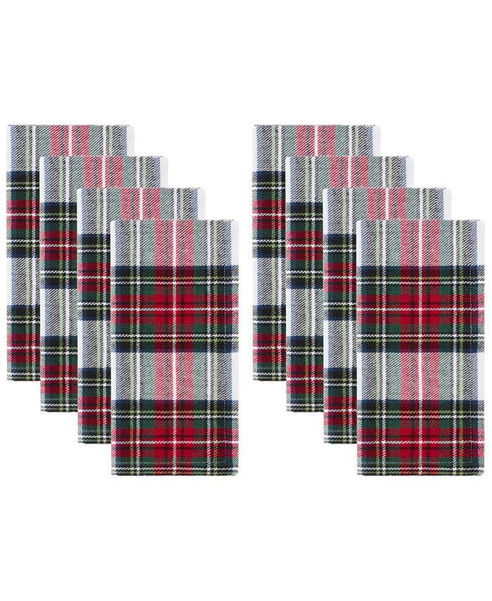 Elrene Christmas Classic Holiday Plaid 8 Piece Napkin Set, 17 | Macys (US)