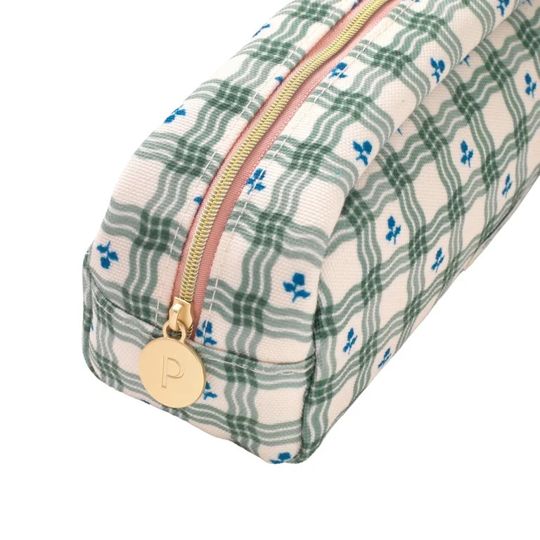 Papier To Go Floral Check, Zip Around Pencil Case, Green | Walmart (US)