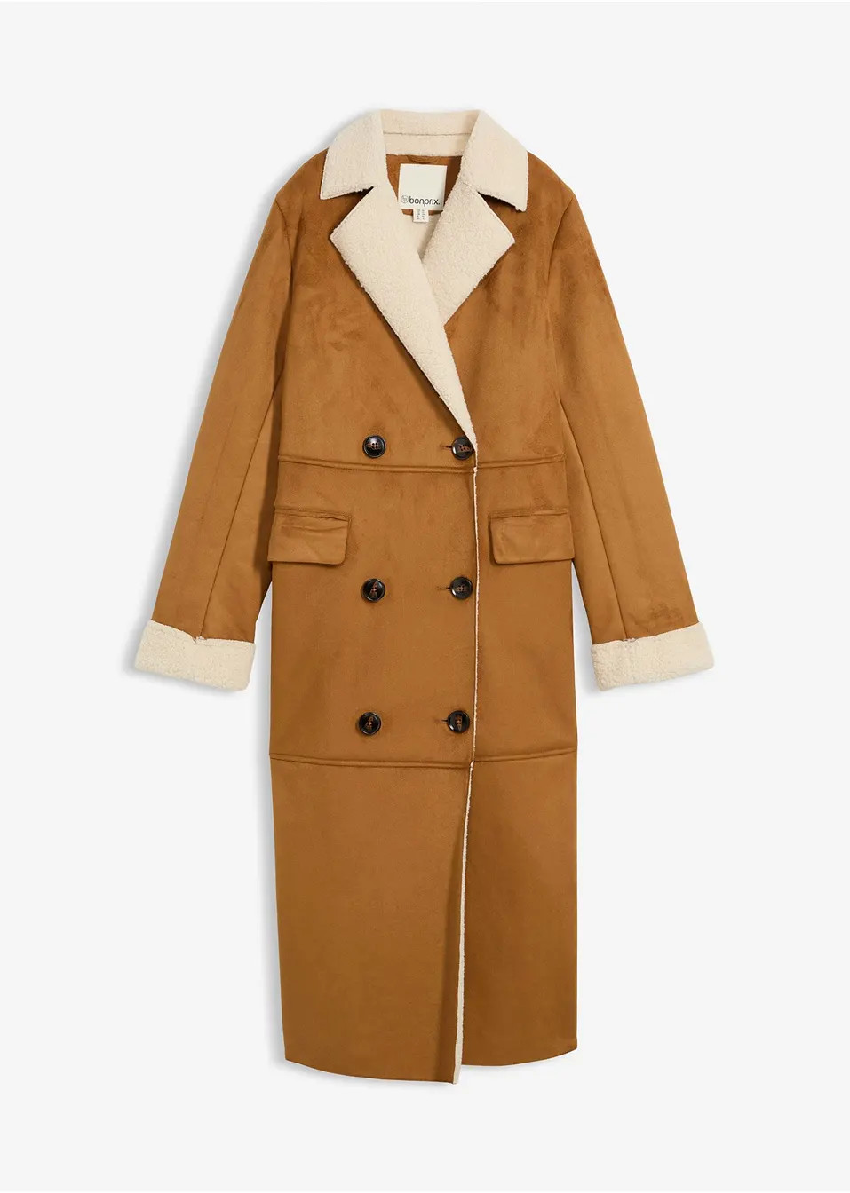 Manteau effet peau retournée avec doublure sherpa | Bonprix FR