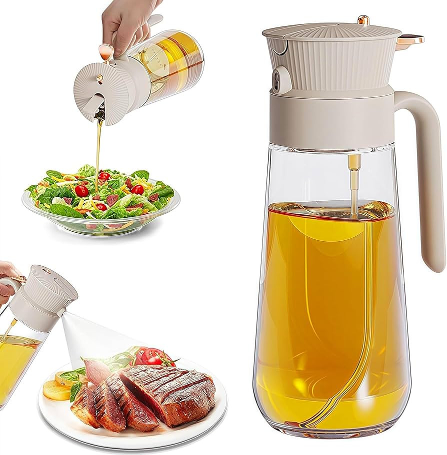 19.6 oz 2 in 1 Glass Olive Oil Sprayer for Cooking | Amazon (US)