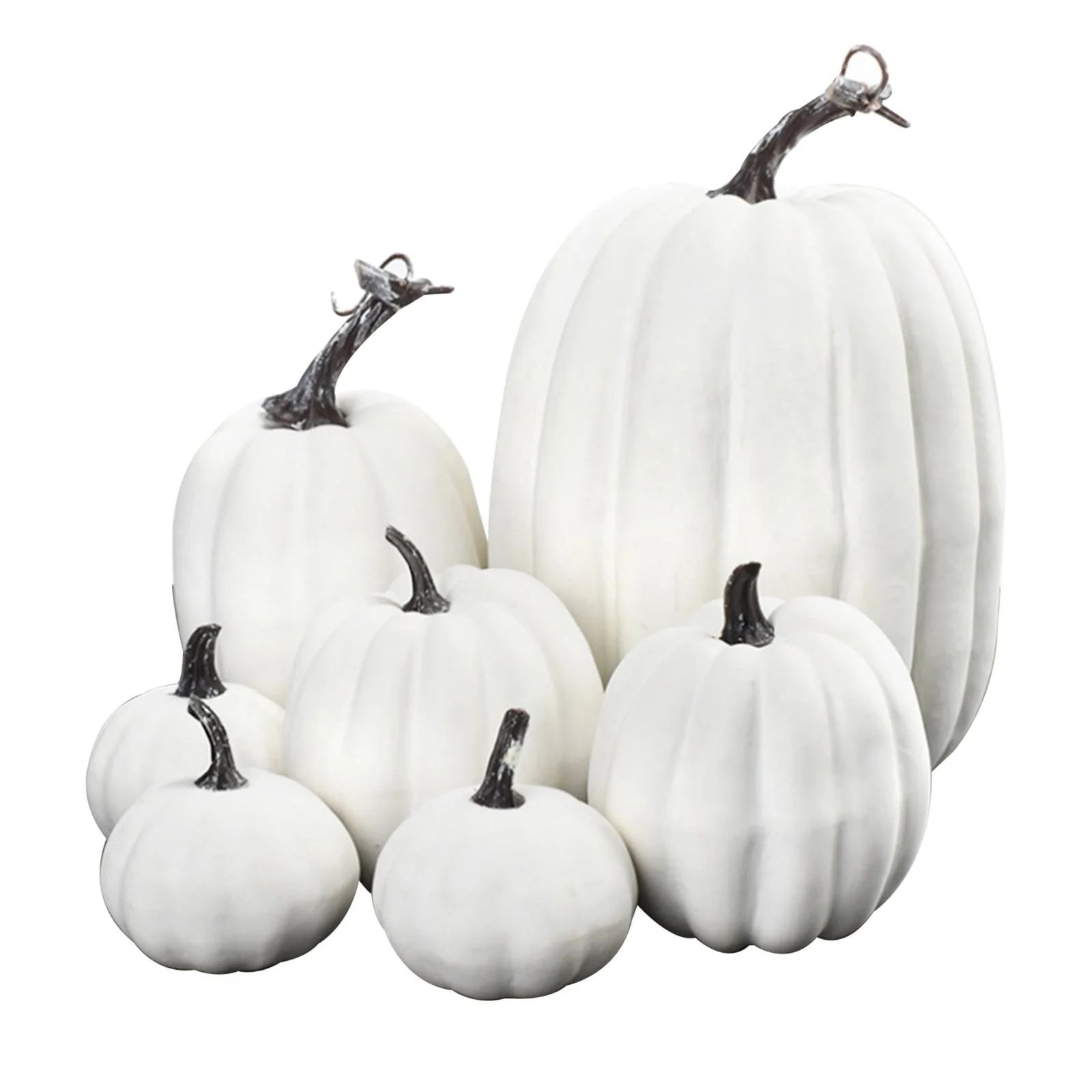 Fall Pumpkin Decor | 49PC/7set Large White Fake Pumpkin Fall Decorations, Artificial Pumpkins Har... | Walmart (US)