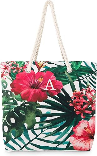 WEDDINGSTAR Personalized Extra-Large Cotton Canvas Fabric Beach Tote Bag | Amazon (US)