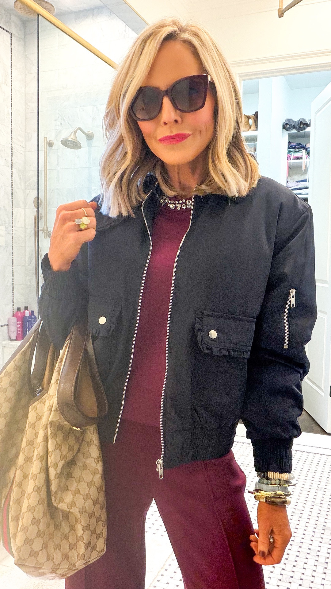 bomber jacket on repeat!! the cutest fall layer from @Walmart • wearing XS/runs TTS •