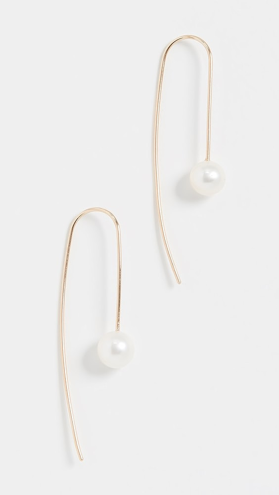 14k Gold White Freshwater Cultured Pearl Wire Earrings | Shopbop